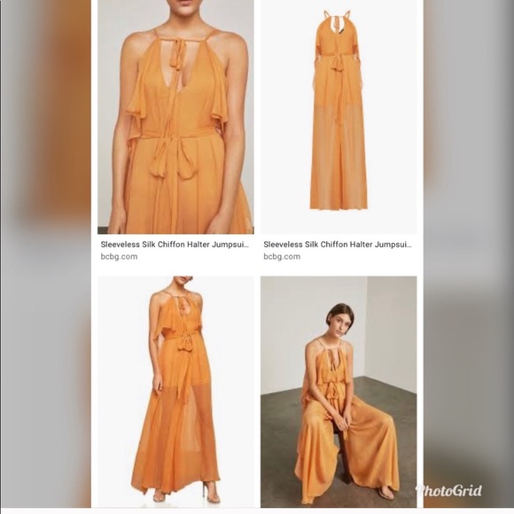 BCBGMAXZARIA Silk Chiffon Wide Leg Jumpsuit - Picture 4 of 9